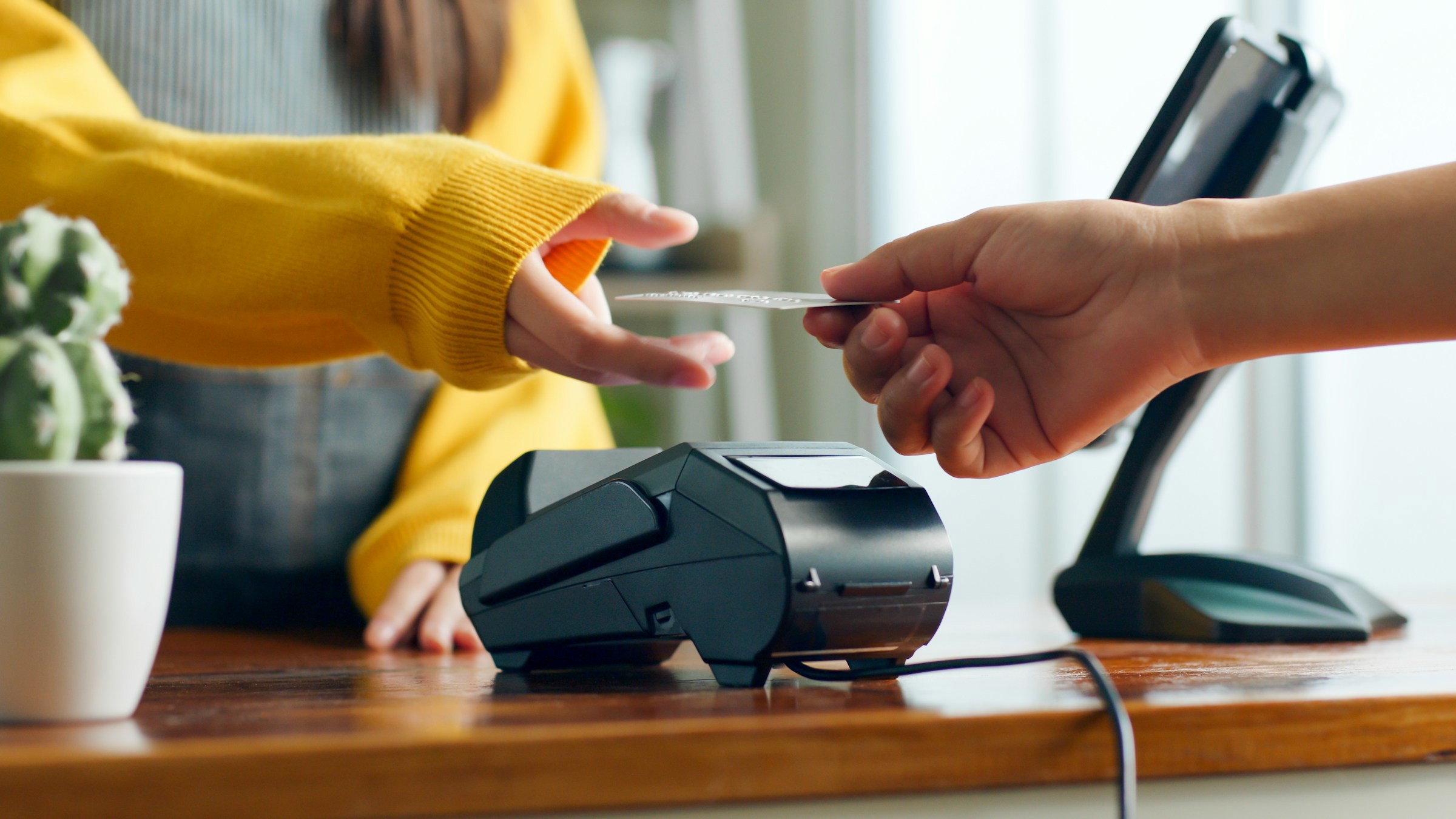 Card payment is carried out in store before sending money